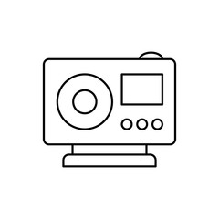Action camera front device icon. Simple line, outline vector elements of shooting equipment for ui and ux, website or mobile application