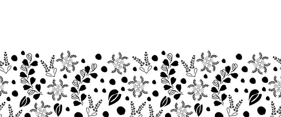 Black Lace Border-Love in Parise seamless repeat pattern background. Abstract pattern of modern black laces shapes and lavender flowers illustration background .Perfect for Fabric,Scrapbook,wallpaper.