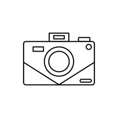 Camera front device icon. Simple line, outline vector elements of shooting equipment for ui and ux, website or mobile application
