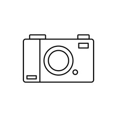 Camera front device icon. Simple line, outline vector elements of shooting equipment for ui and ux, website or mobile application