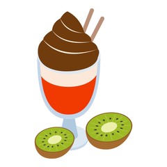 Multicolored dessert icon. Isometric illustration of multicolored dessert vector icon for web