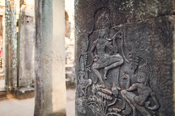 Stone figure at Angkor Thom Temple