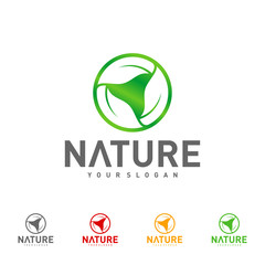 Leaf logo design vector template, Nature logo design concept, illustration, Icon symbol