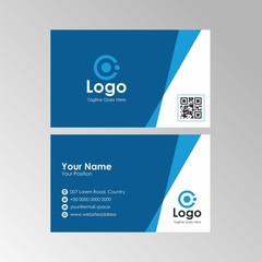 Simple clean business card with Blue color design, professional name card template vector