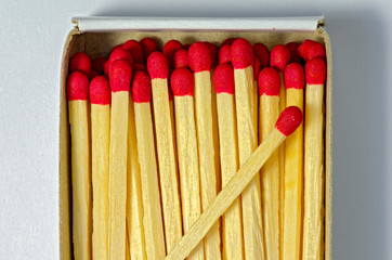matches with red heads