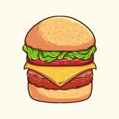 burger fast food vector illustration