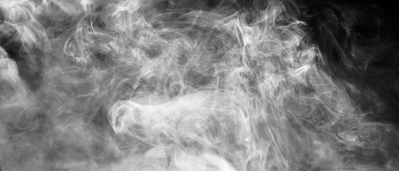 Bannière de fumée blanche sur fond noir