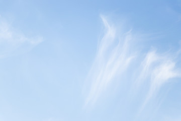 Clear blue sky with white cloud background