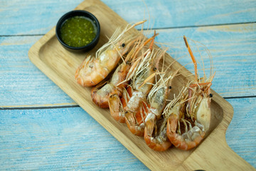Grilled shrimp and spicy Thai sauce