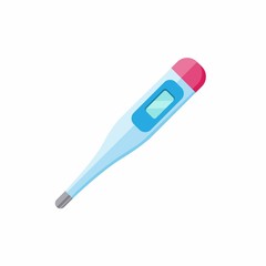 Medical thermometer temperature test symbol in cartoon flat illustration vector isolated in white background