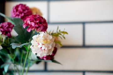 Bouquet of artificial flowers.