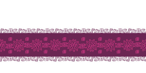 Pink Purple Lace Border-Geometric Modern Flowers seamless repeat pattern border Modern pattern of laces flowers shapes stripes in pink and purple . Perfect for fabric, scrapbook, wallpaper.