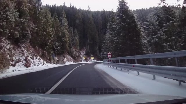 Driving through the mountains