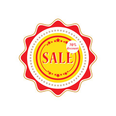 Sale sticker 70 percent off label tag vector badge icon