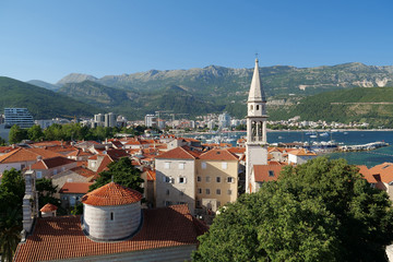 Panorama of Budva city, Montenegro