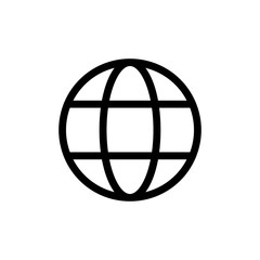 Globe icon in line style. Internet, global communication, connection sign. World, Earth symbol for perfect web and mobile application design.
