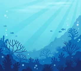 Foto op Plexiglas Voor kinderen Oceaan onderwater thema achtergrond 8