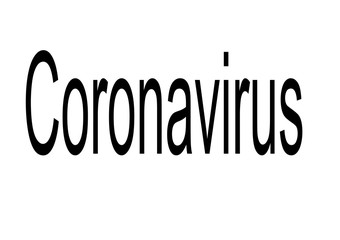 Coronavirus, Text, Freisteller, weisser Hintergrund