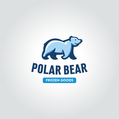 Walking polar bear cartoon character