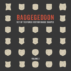 Mega set of retro textured badge shapes, vol.2