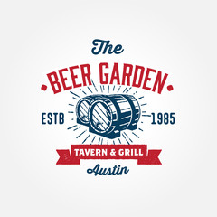 Vintage logo template with wodden barrels