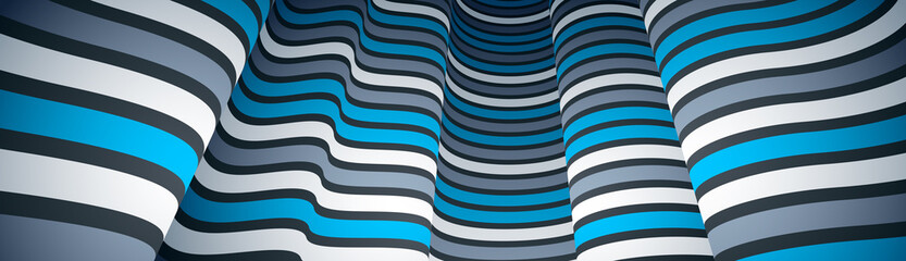 Abstract 3D trendy modern lines in perspective vector background, dimensional design cool element, funky style layout for ads posters banners and covers, perfect abstraction.