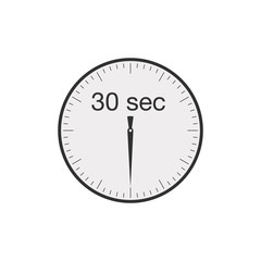 Simple 30 seconds or 30 minutes timer. Stock Vector illustration isolated on white background.