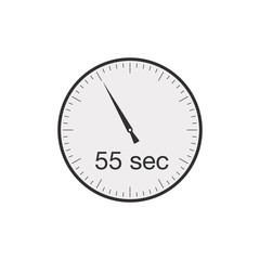 Simple 55 seconds or 55 minutes timer. Stock Vector illustration isolated on white background.