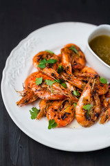 grilled seafood shrimps