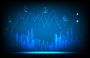abstract background of stock market exchange graph investment trading vector design