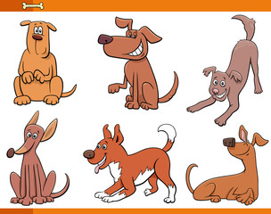 Fototapeta premium dogs and puppies happy animal characters set