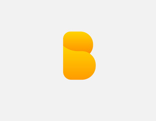 Creative minimalistic logo yellow gradient letter B typography for your company