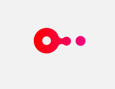 Abstract Pink And Red Gradient Logo Icon Two Circles Small And Big For Your Company