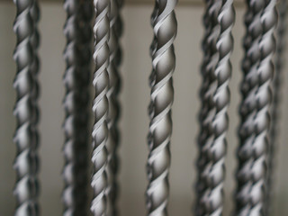 New large milling drill bit for drilling milling machine tool isolated. Close up photography. Metal-cutting tools. Repair theme. Construction and building concept. Work symbol, connection, kind.