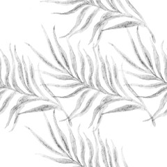 Cute palm tree branches tropical seamless