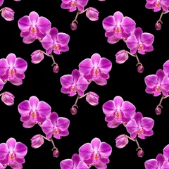 Deurstickers Orchidee Orchidee naadloos patroon
