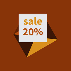 Envelope and percentage discount in flat style