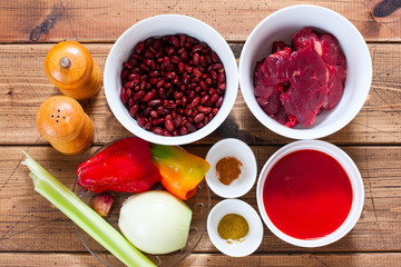 Step-by-step preparation of chili con carne, step 1 - preparation of the necessary ingredients, top...