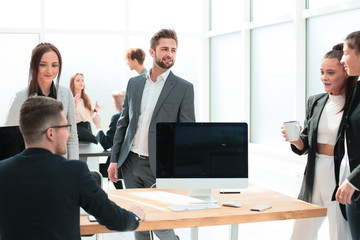 young business team at the workplace in the office.