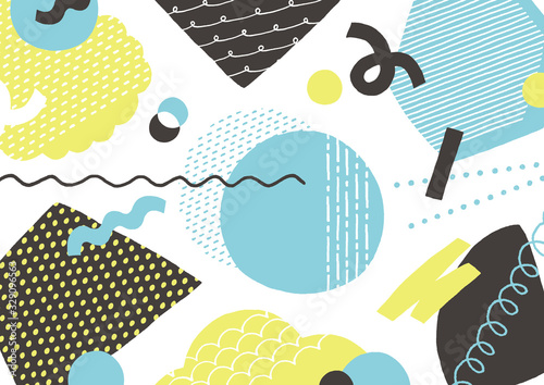 手書きのポップな幾何学模様水色 Wall Mural Wallpaper Murals まるまる 手書きのポップな幾何学模様水色 Wall Mural Wallpaper Murals まるまる