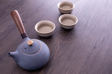 Asian culture of Japanese or Chinese tea pot