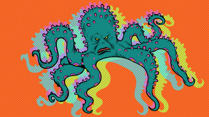 scary octopus character © studiostoks