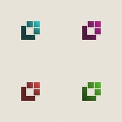 Fototapeta premium Rectangular Logo with Gradations of Color