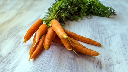 Bunch of carrots surrounded by white background