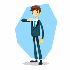 businessman cartoon character with proud pose