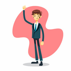 businessman cartoon character with proud and strong pose