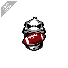 Football rugby Duck team logo design. Scalable and editable vector.