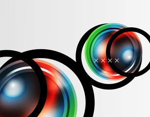 Abstract background - glossy glass bubbles, abstract sphere shapes. Vector Illustration For Wallpaper, Banner, Background, Card, Book Illustration, landing page