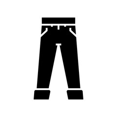 Trousers black icon, concept illustration, vector flat symbol, glyph sign.