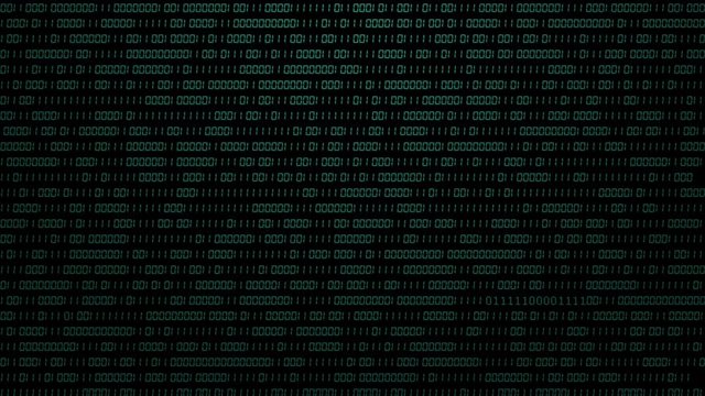 You have been hacked digital binary code number on computer screen with glitch effect. Green numeral software global network. Cyber security hacker interrupt concept. Big Data technology. 4K motion